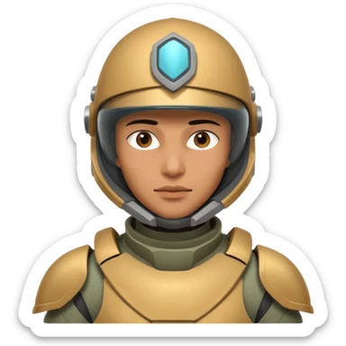 futuristic armored soldier human portrait, head and shoulders only, South Asian facial features, helmet visor, sci-fi armor details, 3D cartoon, mobile game icon style, clean background, no text, no watermark
 sticker