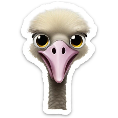 Ostrich burying its head in sand sticker