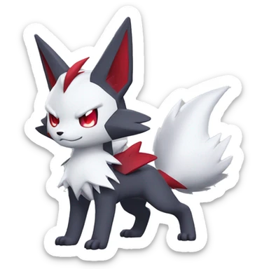 Anthro Cool Edgy Cute Chibi Shiny Zangoose-Zoroark-Fakemon-Pokémon Full Body Detailed High Quality sticker