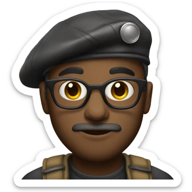 Artist in beret with brush sticker