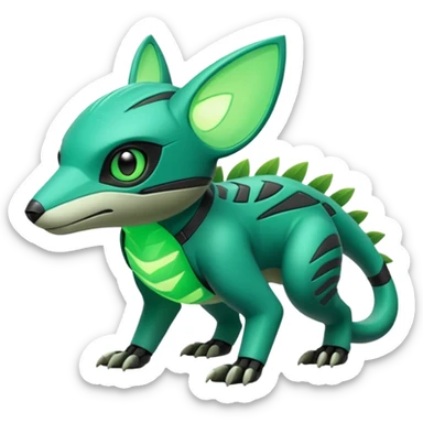  exotic tropical cyber-Sleuth-Loyd-Garmaddon-Litten-Linoone-Noibat-Fakémon-Pokémon-Vernid-creature sticker