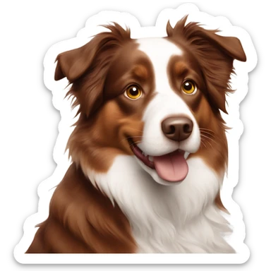 red tri australian shepherd sticker