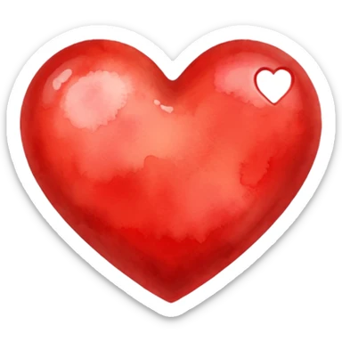 heart, watercolor art style sticker