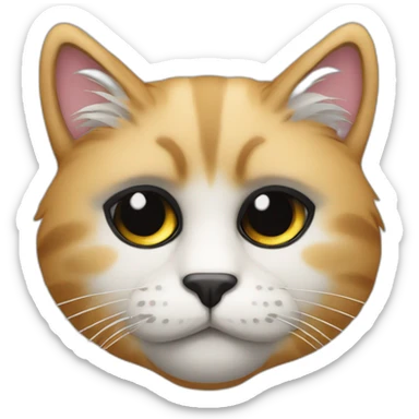 furry-cat-head-with-a-black-eyepatch-only-on-one-eye sticker