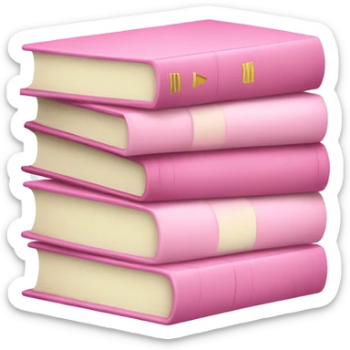 a stack of baby pink books sticker