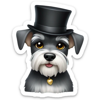 Mini schnauzer with top hat sticker