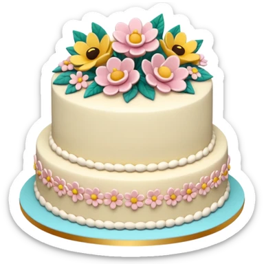 floral cake realistic aeshthethic  no icing  sticker