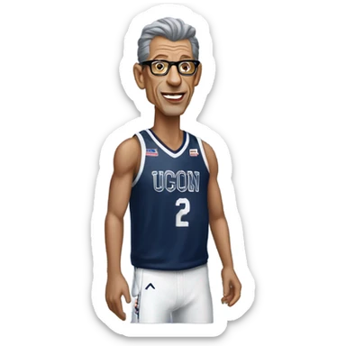 Jeff goldblum in a UConn basketball jersey sticker