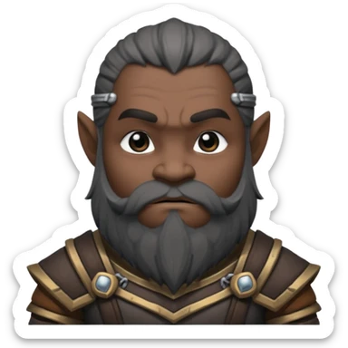 Enano dnd estilo blanco y negro dibujo (ESTILO DARK ANIME Y QUE SE NOTE QUE ES UN ENANO) sticker