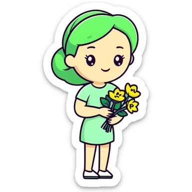 Vineria sprunki (Green flower woman) sticker