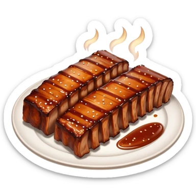 Barbecue ribs on plate sticker
