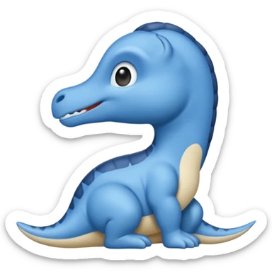 As un emoji de el dinosaurios ANQUILOSAURIO de perfil en color azul que sea bebe y tenga un efecto mas animado que sea mas animado y sin tantos picos  sticker