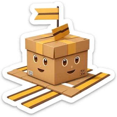 Box crossing a finish line sticker
