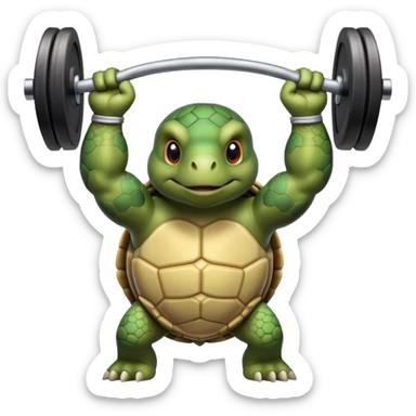 A turtle working out  sticker