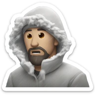 violent windy snow storm weather  sticker