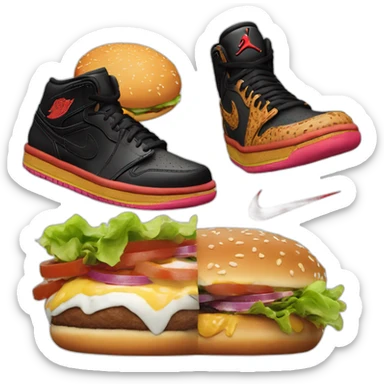 Une nike air jordan next chapter qui mange un burger sticker