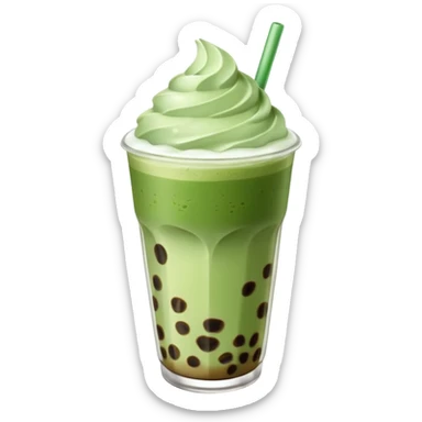 matcha latte with boba and ice without sticks and add a lil coffee  sticker
