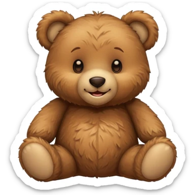 Create a playful and imaginative emoji scene featuring a teddy bear enjoying a cozy, cuddly moment. sticker