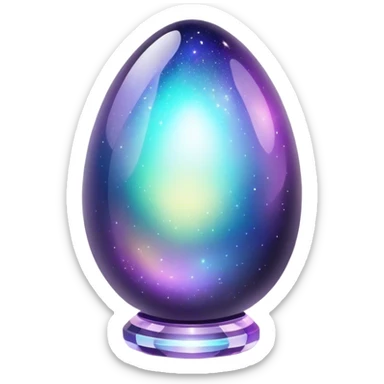 Dark Nebula Sparkly glossy glittery Pastel iridescent transparent bio-luminescent glass crystal egg sticker