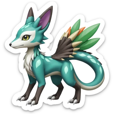 Meloetta-Cacomistl-Vernid-Trico-Sergal-Protogen-Primagen-Pokémon-Digimon-Fakémon-creature sticker