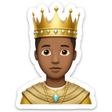 Afro white prince sticker