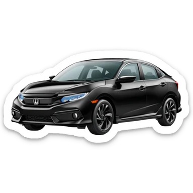 Make an emoji of a 2024 Honda civic with a black exterior with no added color  sticker
