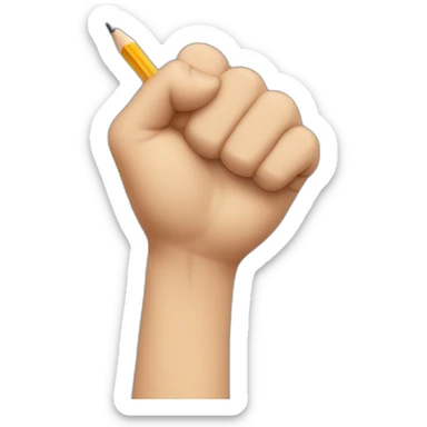 hand holding pencil in fist sticker