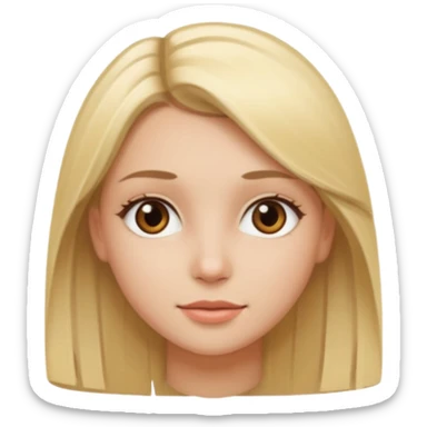 a pretty blonde girl with straight hair and brown eyes sticker