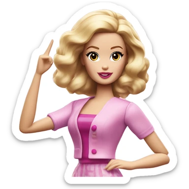white girl with arms up, Silkstone Barbie  sticker