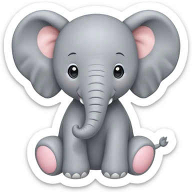 Cute elephant stuffed animal sticker