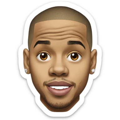 Hyper Realistic Chris Brown forever album  sticker