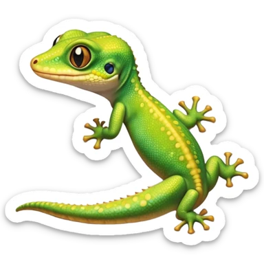 cinematic-cute-realistic gecko-portrait-emoji,-head-tilted-playfully-and-inquisitively,-featuring-a-small,-charming-body-with-smooth,-vividly-patterned-scales,-bright,-sparkling-eyes-and-delicate,-sticky-toe-pads,-simplified-yet-irresistibly-adorable sticker