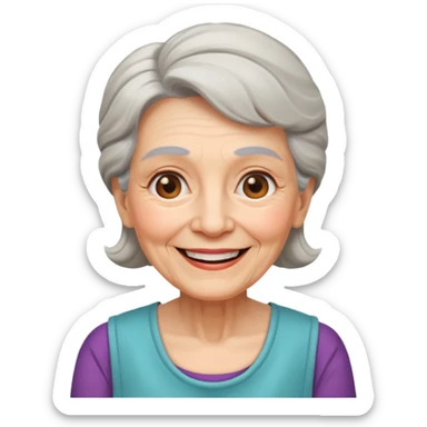 old lady sleeveless sticker