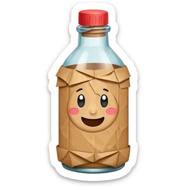 kraft paper in Bottle sticker