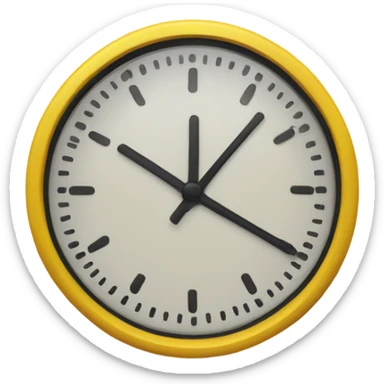 a clock with yellow time line  from 9 am to 5 pm sticker