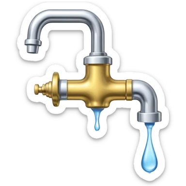 
water pouring from an OLD tap, 1980 sticker