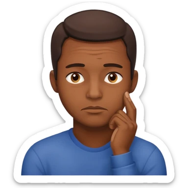 man rubbing chin in thought default emoji sticker