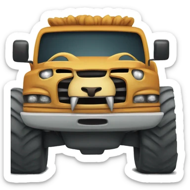 lion-shaped monster truck  sticker