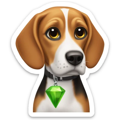 Beagle with Sims Plumbob sticker