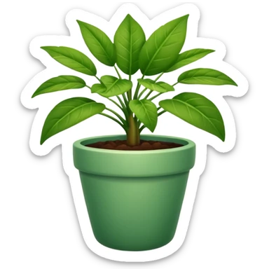 plant in pot sticker