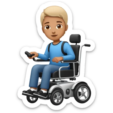 person in motorizeds wheelchair sticker