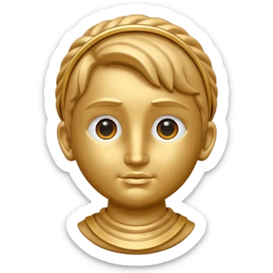 Dios griego estilo estatua de perfil mirando con una lupa de sticker