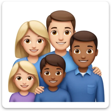 family posing for photo sticker