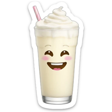 Tall vanilla milkshake smiling sticker