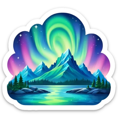 aurora borealis in the sky sticker