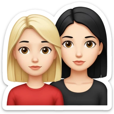 Blonde girl and black hair mom sticker
