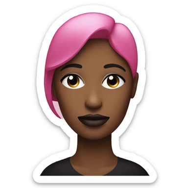 speech bubble dots pink black woman sticker