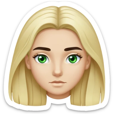 K & A. Girl- blonde long hair with blue eyes and dark eyebrows. Boy- dark hair with green eyes and dark eyebrows sticker