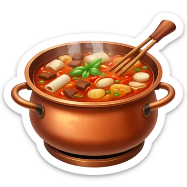 Old-style Sichuan hotpot with copper pot sticker