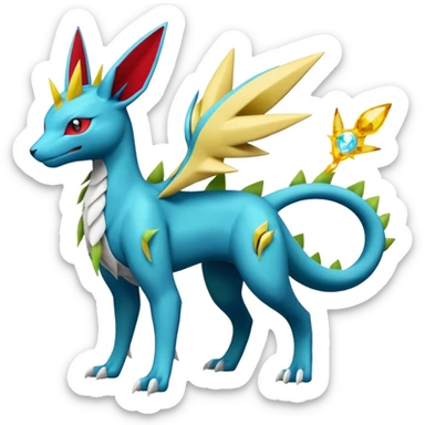 Salamence-Cresselia-Zygarde-Electrike-Jolteon-Fakémon-fusion, full body sticker